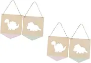 ibasenice 2sets Wooden Dinosaur Pendant Decor Boys and Girls Room Nursery Art Farmhouse Style Pendant 2pcs*2