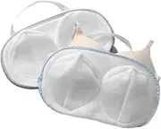 Bra Wash Bag Set of 2 Mesh Laundry Washing Bags with Premium Zipper for Bra Foldable Mesh Lingerie Underware Mesh Wash Bags Bra Washer Protector for Washing Machine