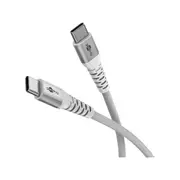 Goobay USB-C(TM) Supersoft Textile Cable with Metal Plugs 1 m for Smartphone/Tablets/Laptops - White