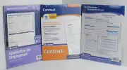 Adams Application for Employment (25), Forms and Instructions Contracts Lot of 3