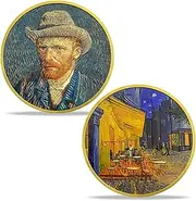 BHealthLife Vincent Van Gogh Painting Self-Portrait Souvenir Coin - Café Terrace at Night