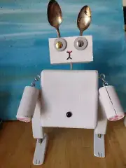 Wood block robot bunny, Easter Bunny, Dliteful Crafts Easter Bunny