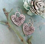 New Handcrafted Sundance Charm Artisan jewelry Handmade Earrings Heart Flowers