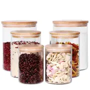 Glass flour Jars with Airtight Lids, 6 Pack Sugar and Flour Salt Containers S...
