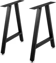 VEVOR Metal Table Legs 28 x 17.7 inch A-Shaped Desk Legs Set of 2 Heavy Duty Bench Legs with Polyurethane Coating, Furniture Legs with Floor Protectors, Wrought Iron Coffee Table Legs for Home DIY Bla