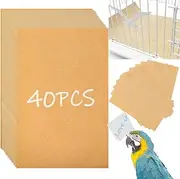 40PCS Gravel Liner Paper for Bird Cage,11x17 in Bird cage Liner Paper-Gravel Paper Special for Bird Cage in Sea Sand,Parrot Cage Sandpapers Cushion Pad Pet Bedding Accessories (40PCS 11 x 17 Inch)