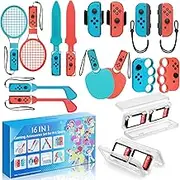 BRHE Nintendo Switch Sports Accessories 16 in 1 Nintendo Sports Accessories Bundle for Switch Sports Games,Family Accessories Kit for Switch/OLED Sports Games