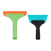 Shower Squeegee 6"with Rubber Squeegee, Green/Orange, Black/Light Blue