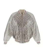 casaque blouson jacket in laminated silk FR38 Gray
