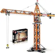 Reobrix Technic 22013 Tower Crane Building Blocks Set, Remote Control Crane Toy with 2 Motor, Construction Vehicle Model Kit Compatible with Lego, 1288 Pieces