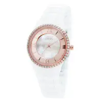 在飛比找博客來優惠-NATURALLY JOJO浪漫晶鑽珍珠貝陶瓷腕錶-玫瑰金X
