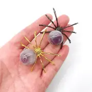 5pcs Natural Dream Amethyst Spider Reiki Sphere Crystal Quartz Healing Decorate