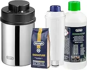 De'Longhi Barista Starter Kit Bundle For Automatic Coffee Machines, Includes 500g Bag of Signature Coffee Beans, Vacuum Canister, Replacement Water Filter and EcoDecalk Descaling Solution 500ml