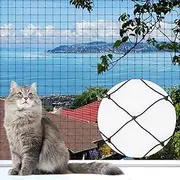 8 x 3 m Cat Net for Balcony, Cat Net, Wire Reinforced Mounting Set Included, Robust Bite Resistant, Age-Resistant, for Balconies, Patios, Windows, Skylights, Fences - Black