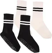4 Pairs Tube Socks Workout Socks Non Slip Socks for Women Yoga Socks for Women Non Slip Slippers Socks for Women Maternity Yoga Socks Non Slip Yoga Socks Gym Non Slip Socks PVC Yardwe