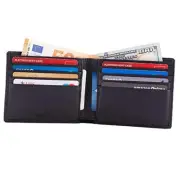 Mens Wallet Leather Slim Minimalist Front Pocket Bifold Soft Nappa Nappa Black