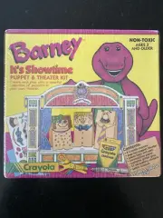 SEALED Vintage Barney Crayola its showtime puppet and theater kit 1993