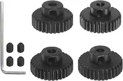 HARFINGTON 48P Hardened Pinion Motor Gear Set 4pcs 29T 30T 31T 32T Fit 1/8 inch RC Motor Shaft 48 Pitch Gears for RC Car, with Hex Key