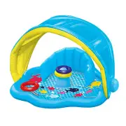 Baby Splash Mat with Inflatable Canopy, 3 Stackable Play Rings