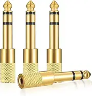 SAHENITEANA 4 Pcs 6.35 to 3.5 Headphone Adapter Jack / 3.5 to 6.35 Adapter,Audio Jack Adapter, Headphone Adapter for Aux Cable, Guitar Amplifier, Headphone, Guitar, Digital Piano Amp