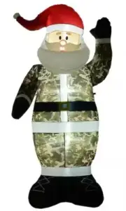 NEW 8 FT TALL GIANT CHRISTMAS CAMOFLAUGE WAVING SANTA CLAUS INFLATABLE BY HOCOM