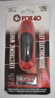 Fox 40 Electronic Whistle Hand Operated w Wrist Lanyard Coach 3 Tone Function