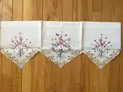 Springtime Floral Embroidered Cutwork Daisy Valance Butterflies Window Valance