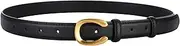 [KLWINO] Womens Belts for Jeans, Womens Leather Belt with Gold C Buckle, Ladies Fashion Belts for Pants Jeans Dresses