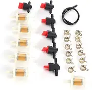 Fuel Shut Off Valve, Firm Stable Lawn Mower Fuel Line for Garden Tool for Home, Right Angle Cut Off Valve and Inline Fuel Shut Off Valve Straight Gas Valve Lawn Mower Accessory