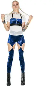 Widow (old) Crushed Velvet Garter Leggings