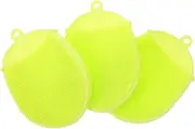 CANIGHT 3-piece Body Scrubber Set Silicone Bath Massage Brush Shower Back Scrubber Glove Oil Removal Exfoliation