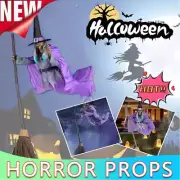Halloween Outdoor Decor - 6 ft Animated Hovering Witch Animatronic NHA