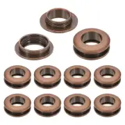 10mm(2/5 Inch) Brass Hole Eyelets, 10 Pcs Arc Surface Grommets, Red Bronze