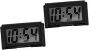 iplusmile 2pcs Car Digital Clock Portable Digital Display Automotive Dashboard Clock Desk Clock Car Decor Automobile Clocks Monitor Digital Timer Mini Clock Small Clock Digital Plastic Black