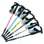 Aluminum Alloy Outdoor Portable Hiking Cane Trekking Three-stage T-handle Cane