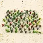 100pc Plastic Flowering Plants Landscape Railway Layout Scene 4cm Scale 1:100