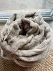 2 lb On Sale Wool Roving - Natural Gray Corriedale Wool Top Fiber