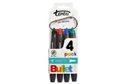 1 x 4pk Texta Permanent Markers 1mm Bullet Nib - Assorted Colours