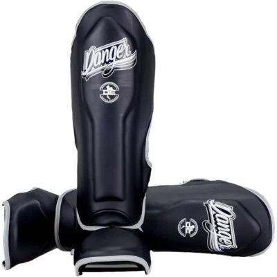 Danger Supermax Black Shin Guards