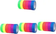TEHAUX 4sets Reflective Adhesive Tape Fluorescent Gaffer Tapes Table Light Strip Neon Lights Clear Table Cover Protector Dot Neon Expo Markers Gold Decor Glow Pink Uv Cloth 6rolls*4