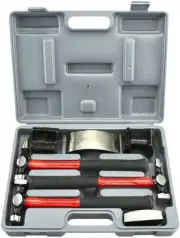 Neiko 20709A Heavy Duty Auto Body Hammer and Dolly Kit, 7 Piece Silver