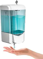 interhasa! Manual Hand Soap Dispenser Wall Mounted Hand Soap Dispenser for Bathroom 600ml Support Liquid Gel Soap, ABS, White, 119 * 100 * 185mm 0.36kg
