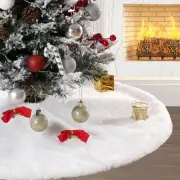 Christmas Tree Skirt 60 Inch，Snowy White Fur Tree Skirt，Faux Fur Xmas Tree Sk...