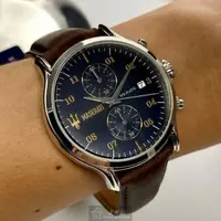 在飛比找森森購物網優惠-MASERATI手錶, 男女通用錶 42mm 銀圓形精鋼錶殼