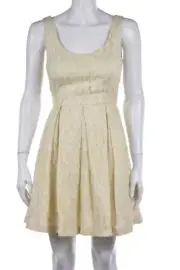 NEW Aidan Aidan Mattox Dress Size 2 Ivory Floral Sleeveless Above Knee Sheath