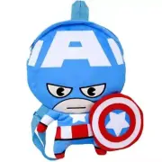 Disney Marvel Captain America Plush Blue Zippered Backpack 15 inches Tall