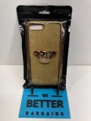 Apple iPhone 6 6s 7 8 Plus SE Case Gold/Sparkly w/Ring Includes Screen Protector