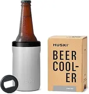 Huski Beer Cooler 2.0 | New | Premium Can and Bottle Stubby Holder | Triple Insulated Marine Grade Stainless Steel | Detachable 3-in-1 Opener | Works as a Tumbler | Gifts for Beer Lovers (Stone Grey)
