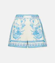 [Versace] Versace Underwater Barocco cotton poplin shorts AU 8 white