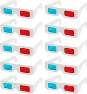 3D Glasses Anaglyph 3D Glass, 10Pcs Red and Cyan Anaglyph Paper Cardboard 3D Glasses 3D Virtual Video View 3D Video Glass for TV Movies Video Games Internet Images (Home & Cinema)